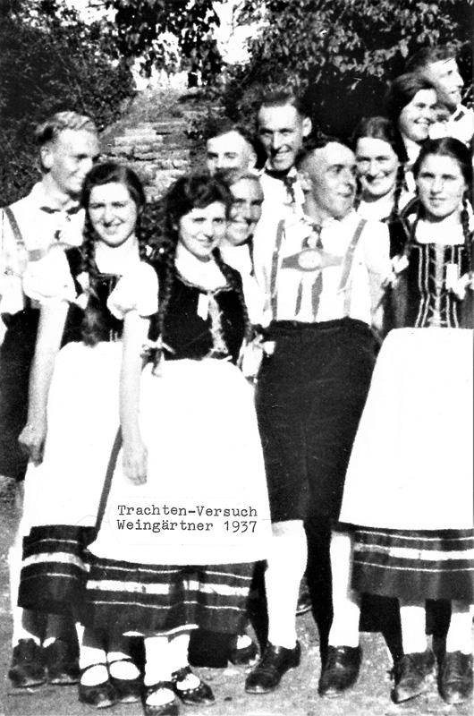 Obst-u. Weinbauverein Festumzug 1937, Junge Wengerter in Tracht